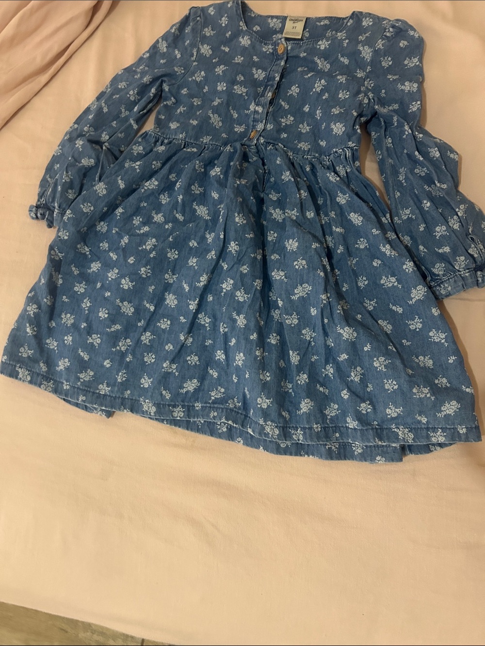 OshKosh B'gosh denim Blue Floral Button-Front Dress